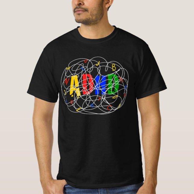 T-shirt Illustration du cerveau TDAH (Devant)