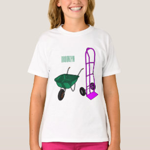 T-shirt Illustration du chariot à roues et du chariot à ma