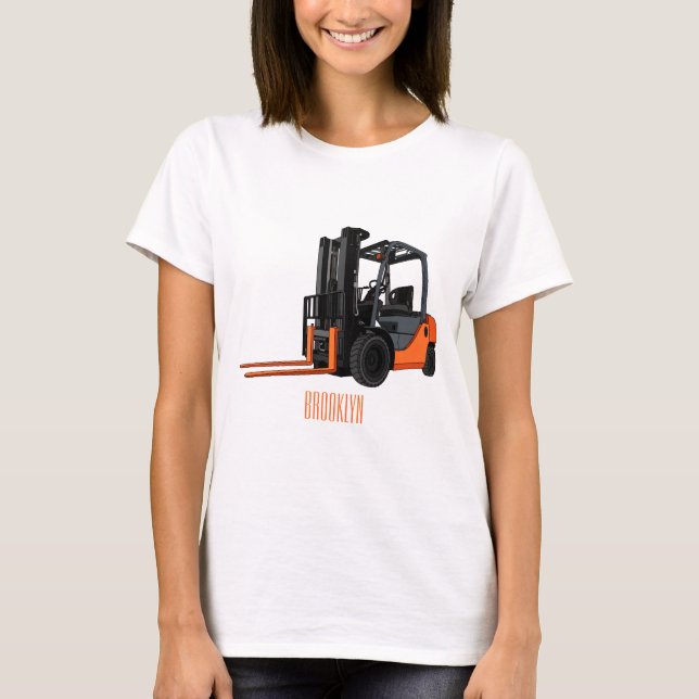 T-shirt Illustration du chariot élévateur (Devant)