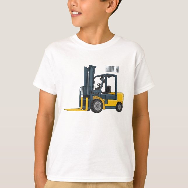 T-shirt Illustration du chariot élévateur (Devant)