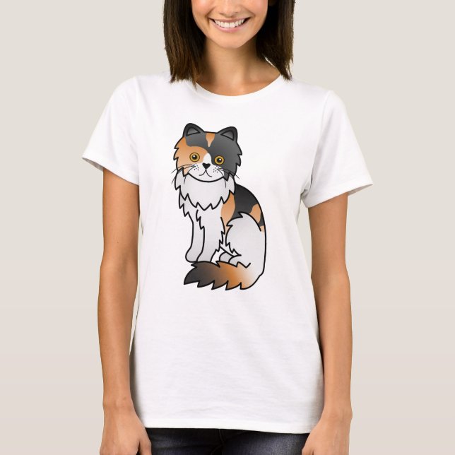 T-shirt Illustration du chat calico Persian (Devant)