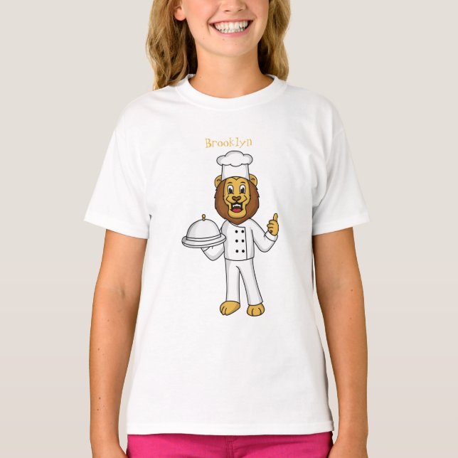 T-shirt Illustration du chef mignon lion (Devant)