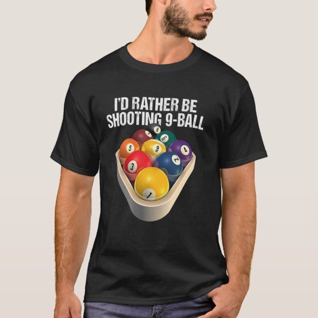 T-shirt Illustration du Cool 9 balles Billiard Pool Balls (Devant)