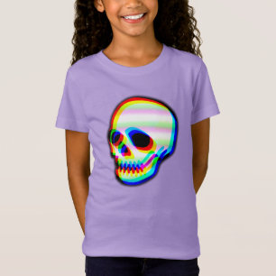 T-Shirt Illustration du crâne néon moderne