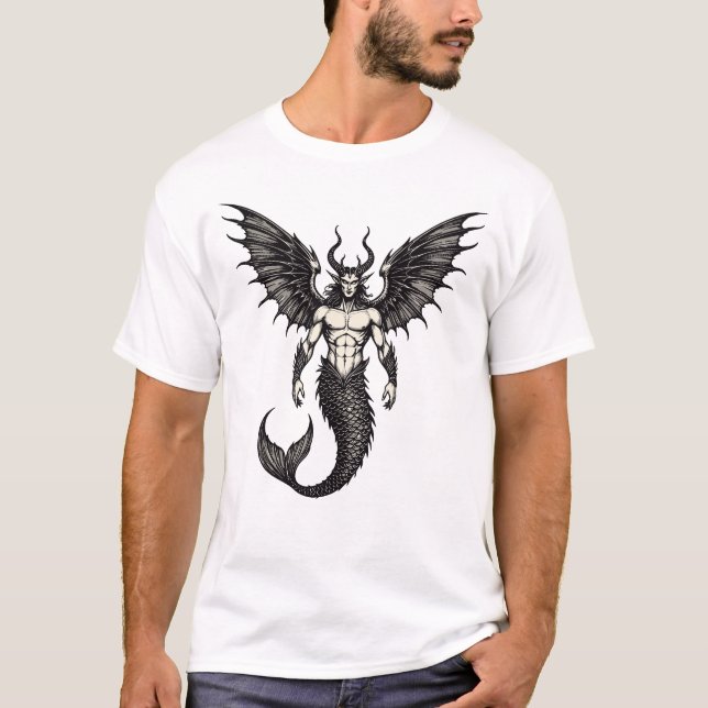 T-shirt Illustration du démon océanique Crocell (Devant)