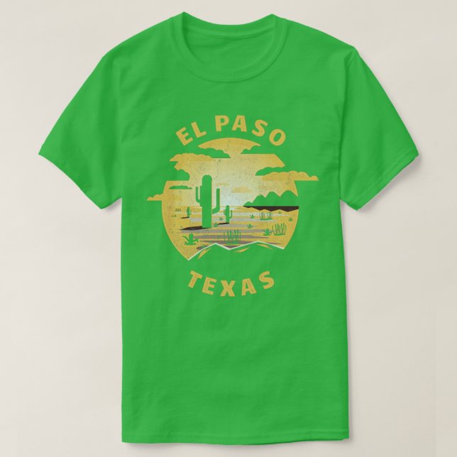 T-shirt Illustration du désert d'El Paso Texas Souvenir Vi (Design devant)
