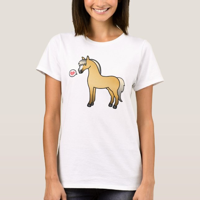 T-shirt Illustration du dessin animé norvégien Fjord Horse (Devant)