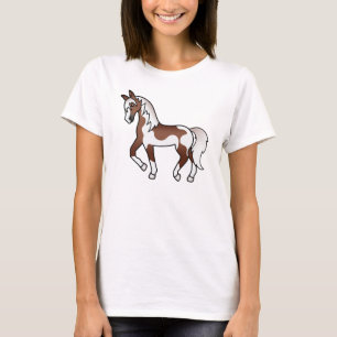 T-shirt Illustration du dessin Brown de Cheval Pinto Trott