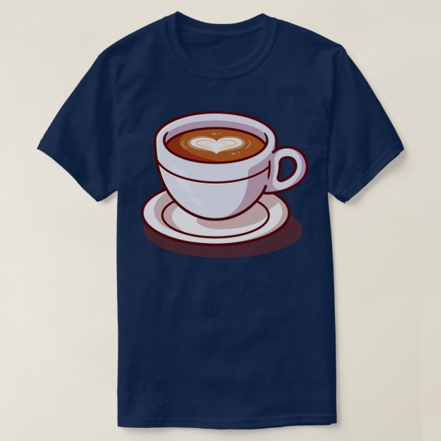 T-shirt Illustration du dessin sur le café (Design devant)