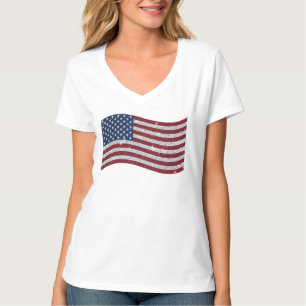 T-shirt Illustration du drapeau des États-Unis en pierre d
