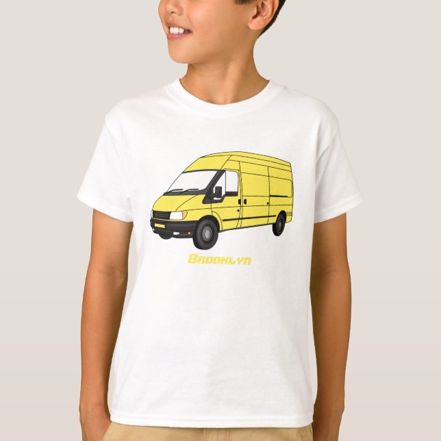 T-shirt Illustration du fourgonnette de livraison (Devant)