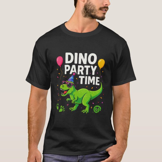 T-shirt Illustration du Fun Dinosaur Party (Devant)