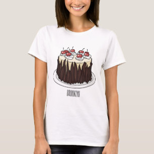 T-shirt Illustration du gâteau de la Forêt-Noire