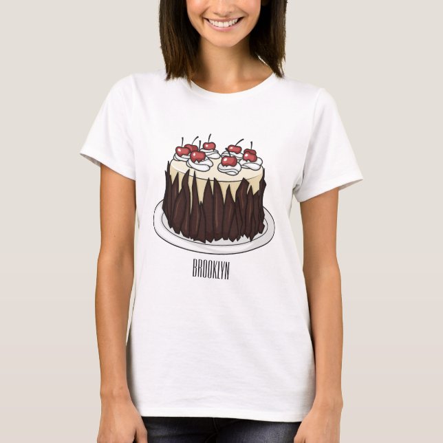 T-shirt Illustration du gâteau de la Forêt-Noire (Devant)