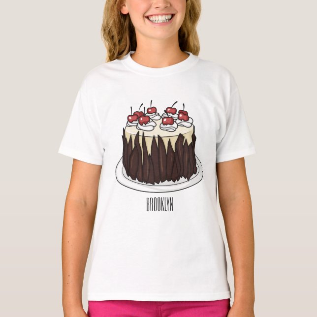 T-shirt Illustration du gâteau de la Forêt-Noire (Devant)