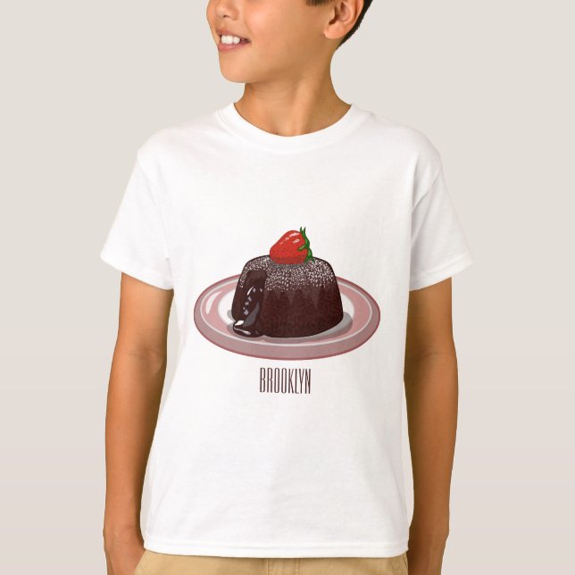 T-shirt Illustration du gâteau de lave au chocolat (Devant)