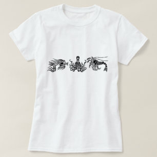 T-shirt Illustration du homard et du poisson de pieuvre no