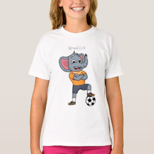 T-shirt Illustration du joueur de football éléphant