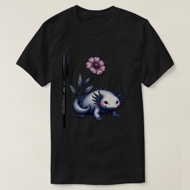 T-shirt Illustration du Journal Poetcore Axolotl - Pas de  (Design devant)