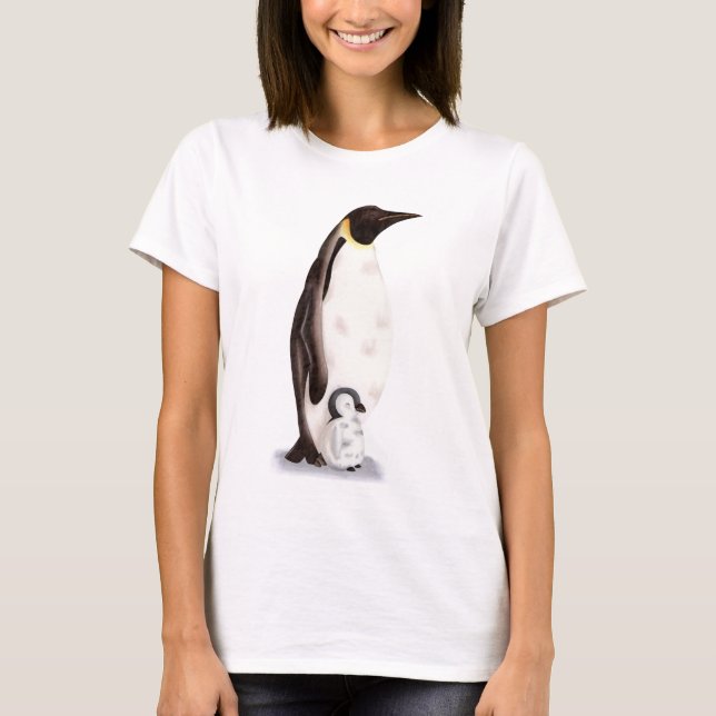 T-shirt Illustration du mignon empereur Penguin (Devant)