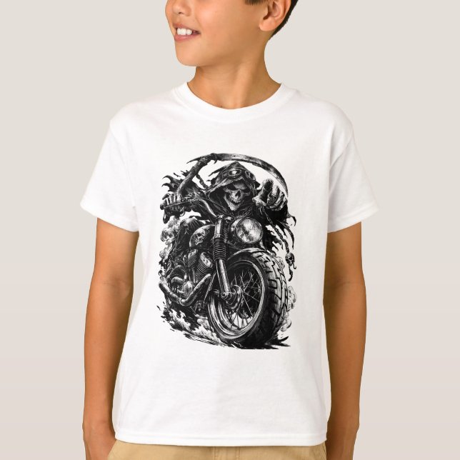 T-shirt Illustration du Motard Faucheur (Devant)