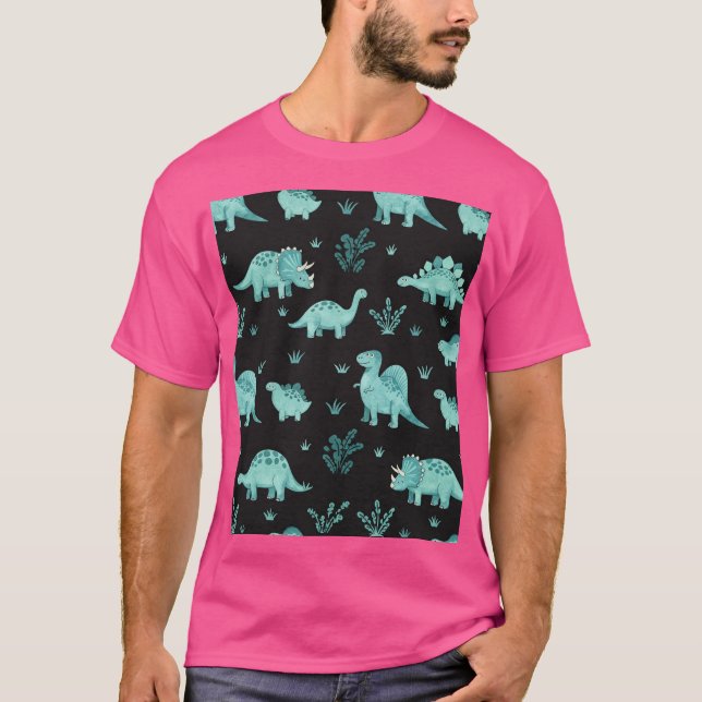 T-shirt Illustration du Motif Dinosaur (Devant)