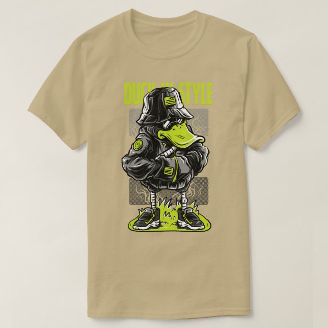 T-shirt Illustration du néon de style canard (Design devant)