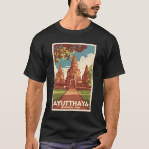 T-shirt Illustration du parc historique d'Ayutthaya Art de