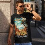 T-shirt Illustration du parc national de Joshua Tree en ét<br><div class="desc">Joshua Tree dessin vectoriel. Le parc porte le nom des Josués torsadés et embrouillés de la région,  le parc côtoie le désert du Colorado à pointes de cactus et le désert de Mojave.</div>