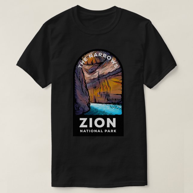 T-shirt Illustration du parc national de la Zion Narrows (Design devant)