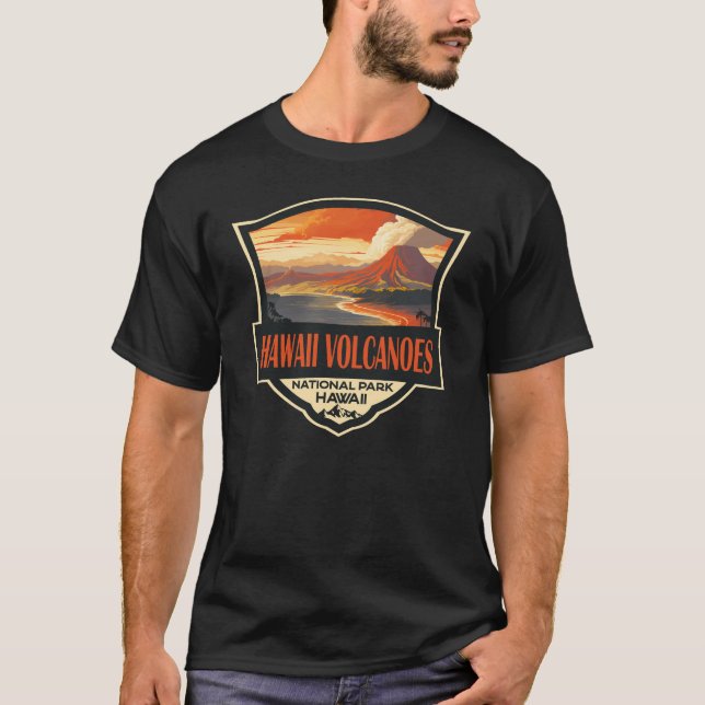 T-shirt Illustration du parc national des volcans d'Hawaii (Devant)