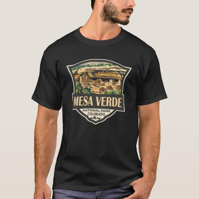 T-shirt Illustration du parc national Mesa Verde Travel Ar (Devant)