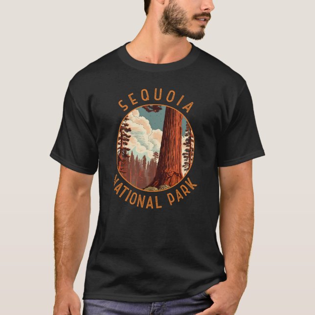 T-shirt Illustration du parc national Sequoia en état de d (Devant)