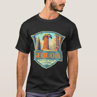 T-shirt Illustration du parc national Sequoia Voyage Rétro