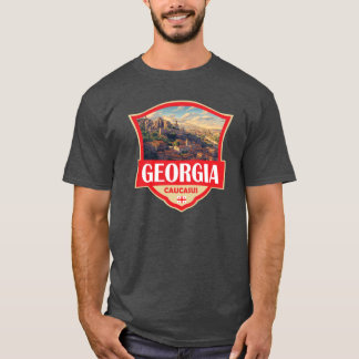 T-shirt Illustration du pays de Géorgie Badge Rétro Surdim