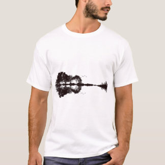 T-shirt Illustration du paysage guitare