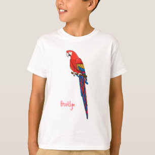 T-shirt Illustration du perroquet de macaw Scarlet