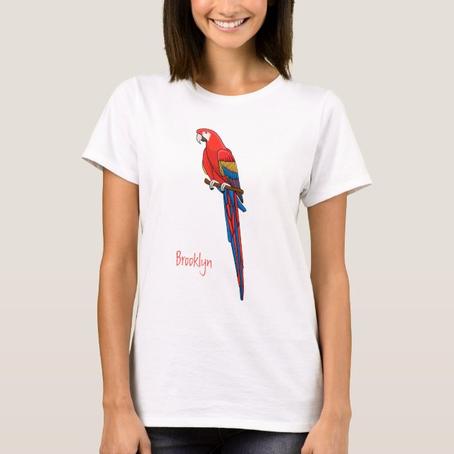 T-shirt Illustration du perroquet de macaw Scarlet (Devant)