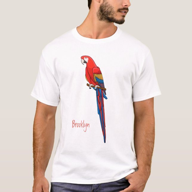 T-shirt Illustration du perroquet de macaw Scarlet (Devant)