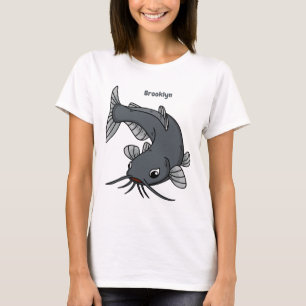 T-shirt Illustration du poisson-chat mignon