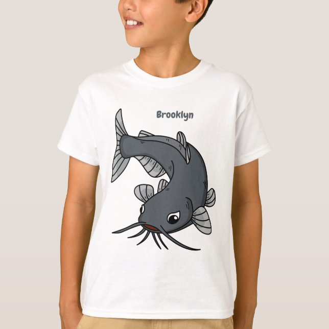 T-shirt Illustration du poisson-chat mignon (Devant)
