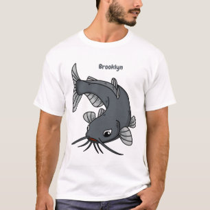 T-shirt Illustration du poisson-chat mignon