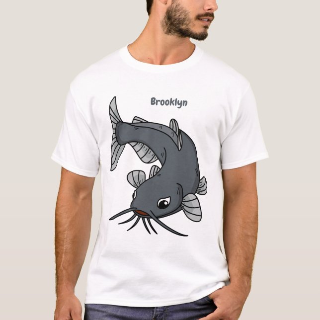 T-shirt Illustration du poisson-chat mignon (Devant)