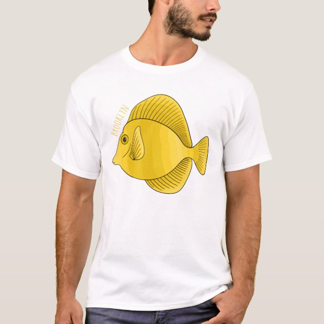 T-shirt Illustration du poisson-tang jaune (Devant)