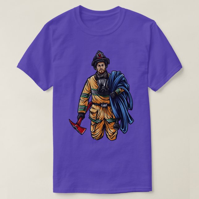 T-shirt Illustration du pompier Hero pompier (Design devant)