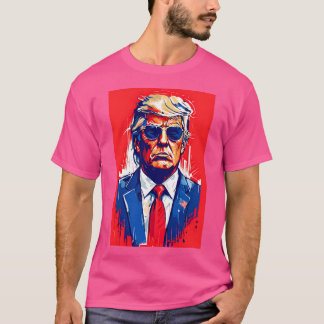 T-shirt Illustration du portrait Cool du président Trump
