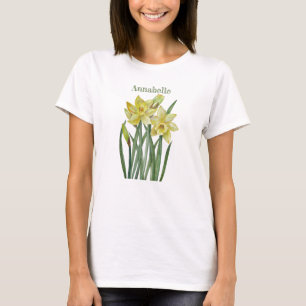 T-shirt Illustration du portrait des jonquilles d'aquarell