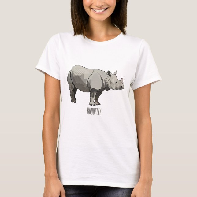 T-shirt Illustration du rhinocéros de Javan (Devant)