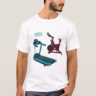 T-shirt Illustration du tapis roulant et de la bande dessi
