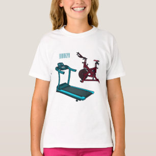 T-shirt Illustration du tapis roulant et de la bande dessi